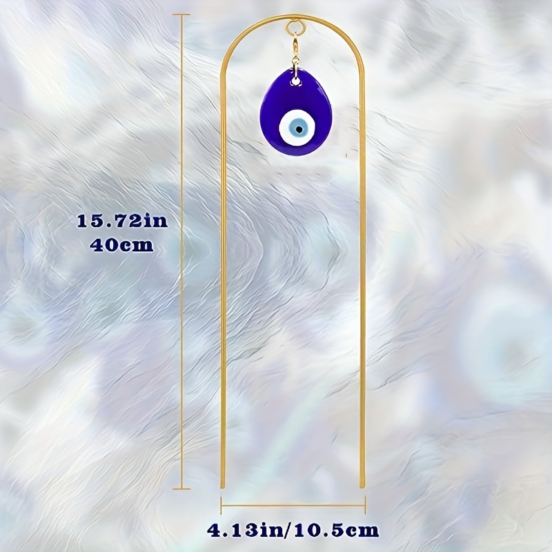 Image of 1pc Metal Plant Trellis With Evil Eye Decoration, Indoor Climbing Plant Support, Flower & Mushroom-plant Themed Garden Accessory, No Electricity Or Battery Needed