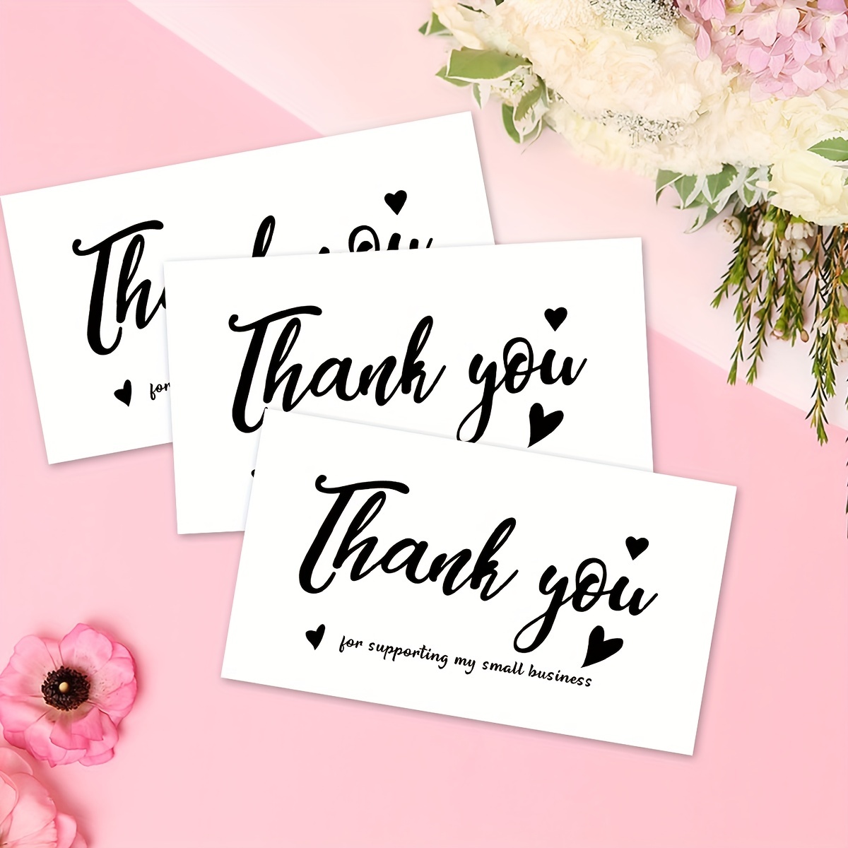 50pcs, Thank You Cards, Thank You Cards Small Business Essentials Postcards  For Small Businesses, DIY Small Business Online Store, Shop, Packing And S