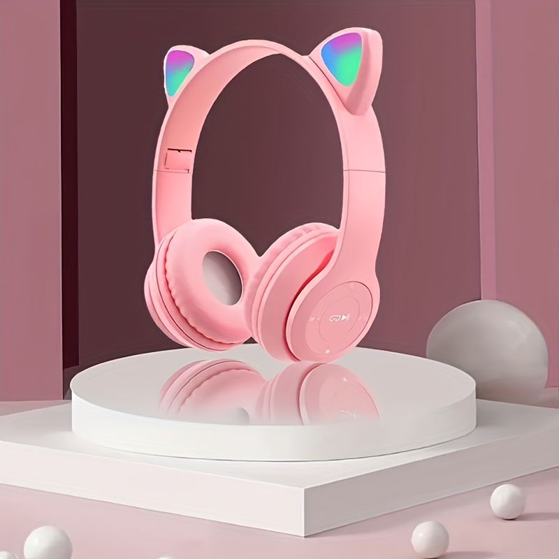 Auriculares para niños, unicornio, luz LED que cambia de color, auriculares  inalámbricos Bluetooth para niños, niñas, niños, escuela, audífonos