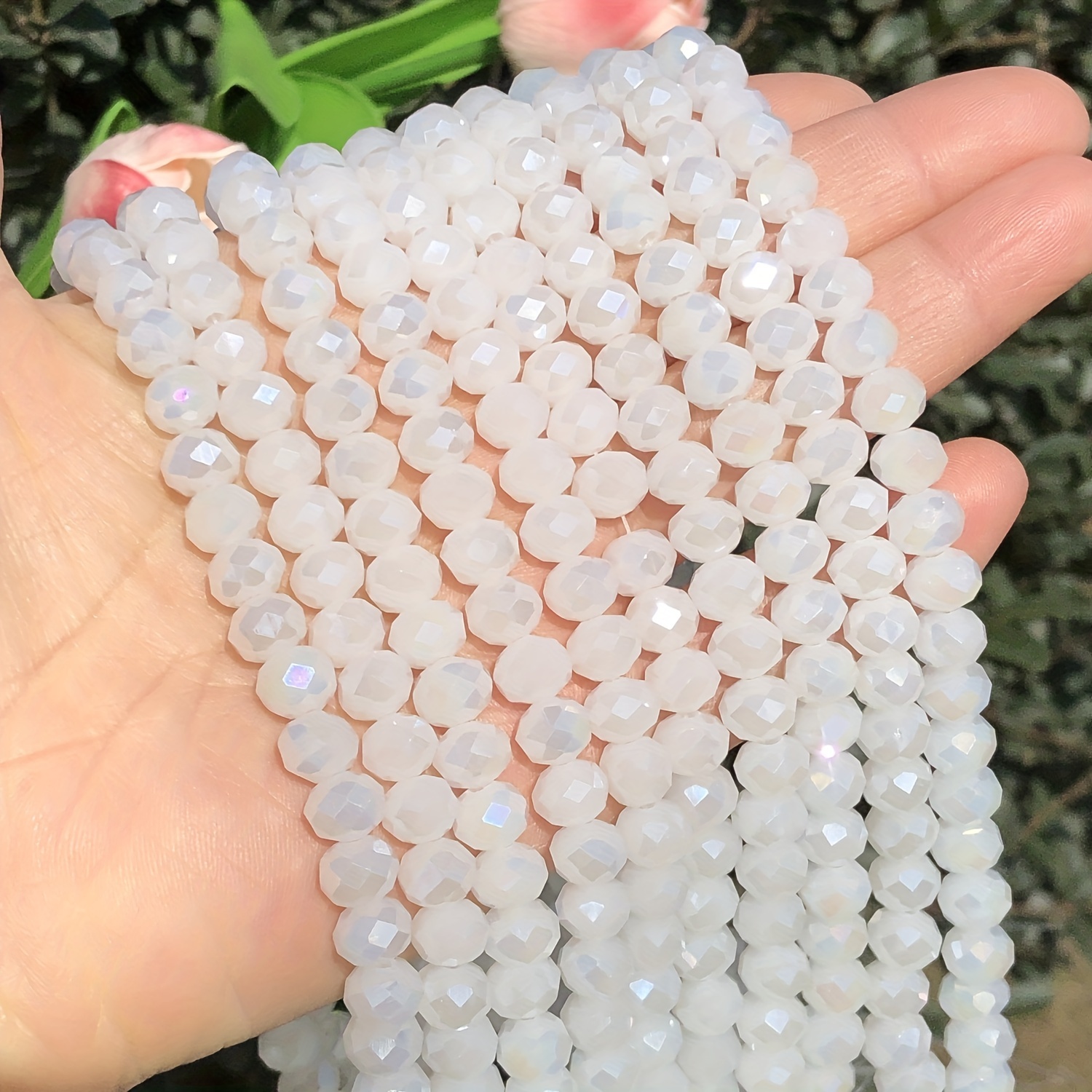 White AB Clear Rondelle Austria Crystal Beads Faceted Glass Beads Loose  Spacer Beads For DIY Bracelet Jewelry Making Accessories