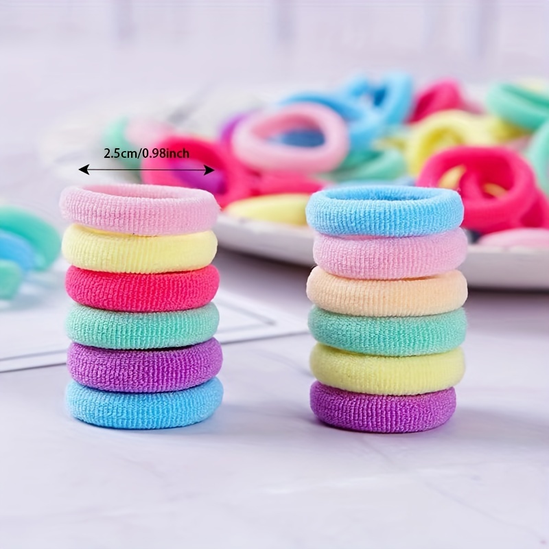 50/100pcs Elastic Hair Accessories For Girls Rubber Bands Candy  Fluorescence Black Colored Ring Ponytail Holder Hair Bands
