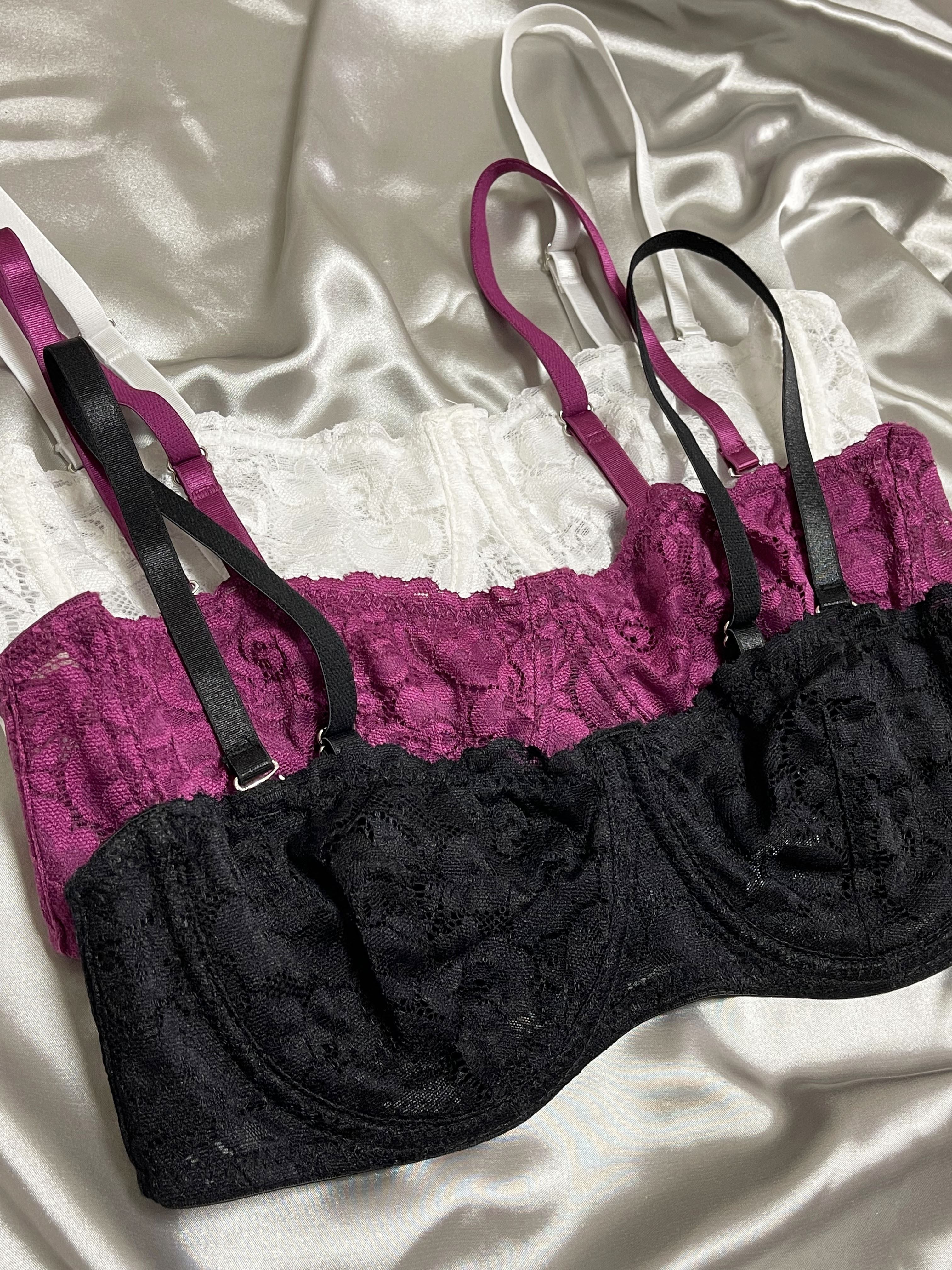 3pcs Floral Lace Unlined Bras, Comfy & Breathable Intimates Bra, Women's  Lingerie & Underwear