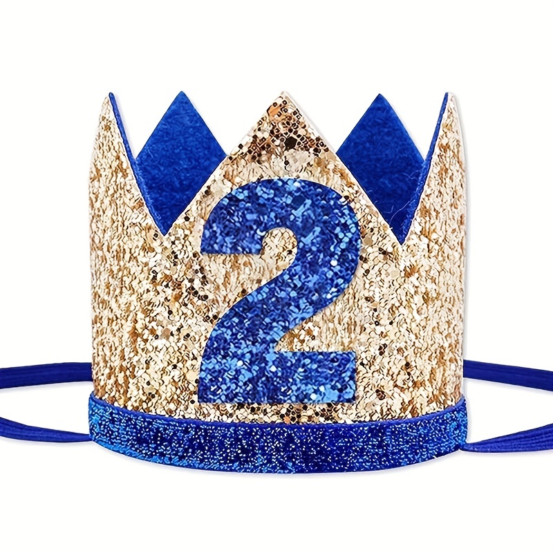 1st Birthday Party Hat Crown for Baby Boy