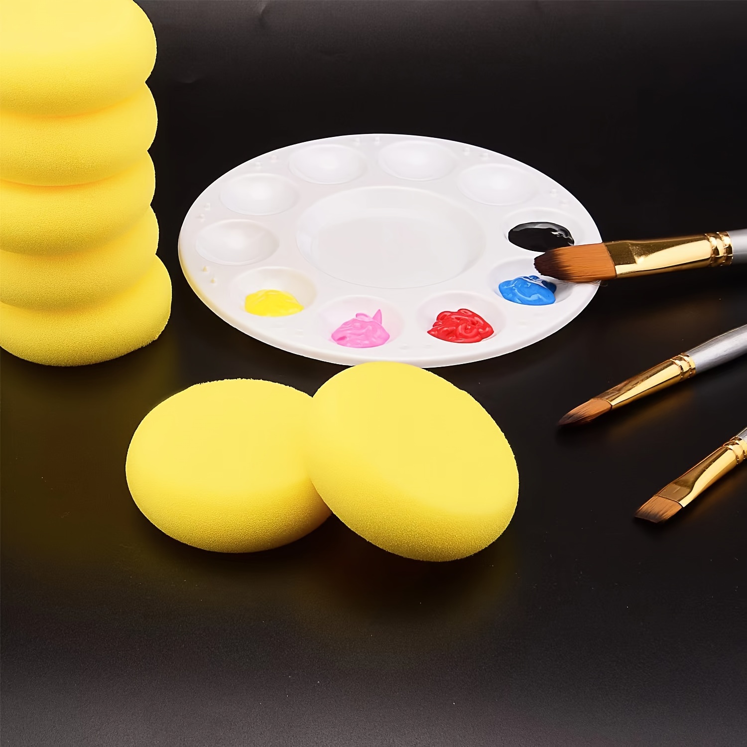 Painting Sponges Round Watercolor Synthetic Sponge Artist - Temu