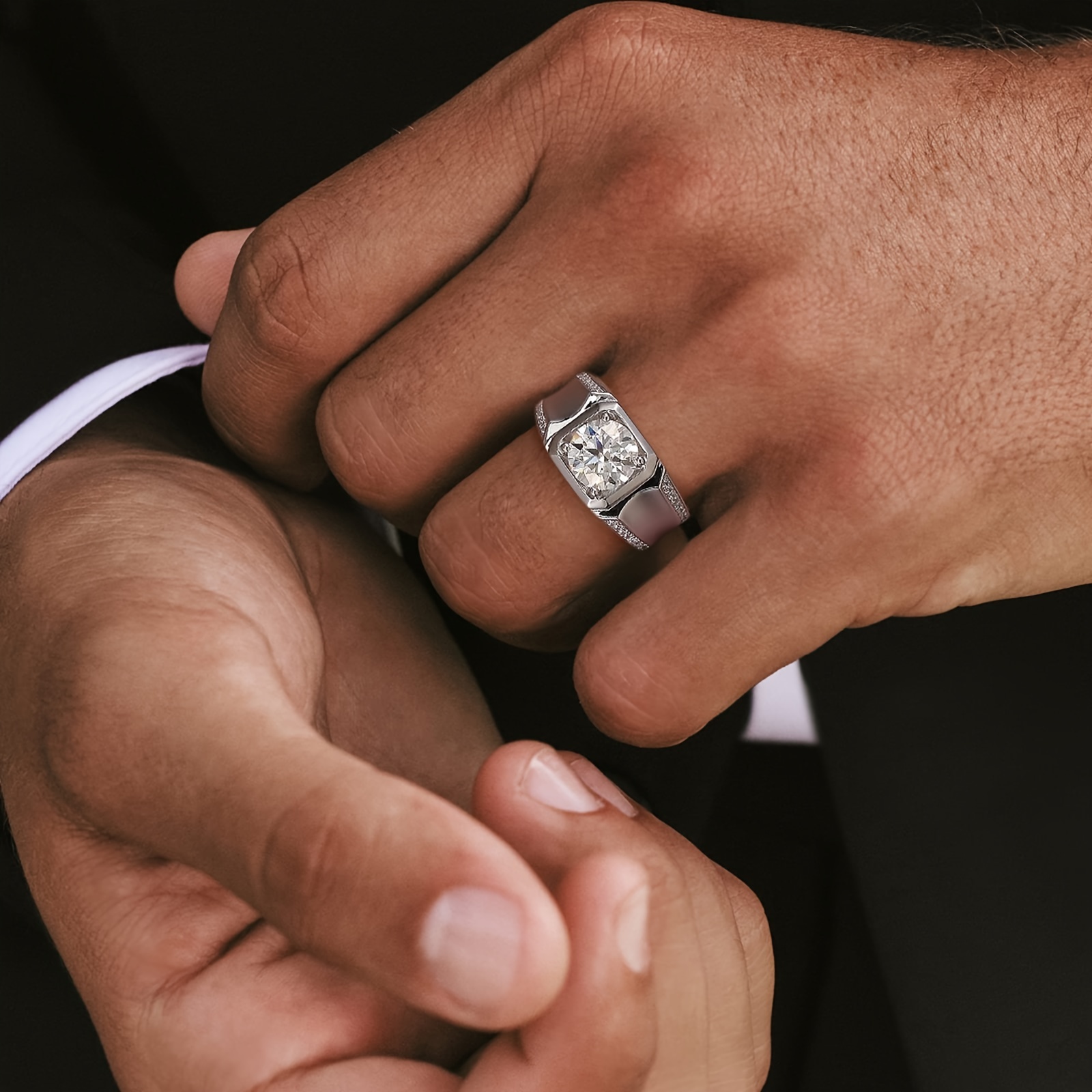 Large Fake Diamond Rings | 8 Carat Large Fake Engagement Ring | Emerald Cut CZ Stone | 925 Sterling Silver | Luxuria Diamonds Jewelry Brand