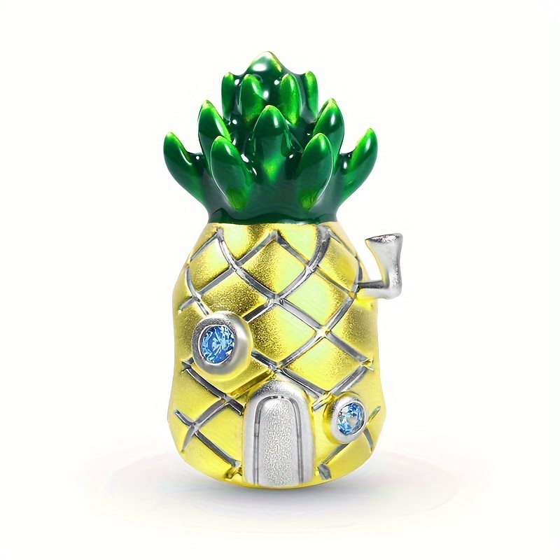 1pc 925 Sterling Silver Fashion Synthetic Zircon Pineapple Charm For DIY Jewelry Gift, Jewelry Making, Valentine's Day Gift