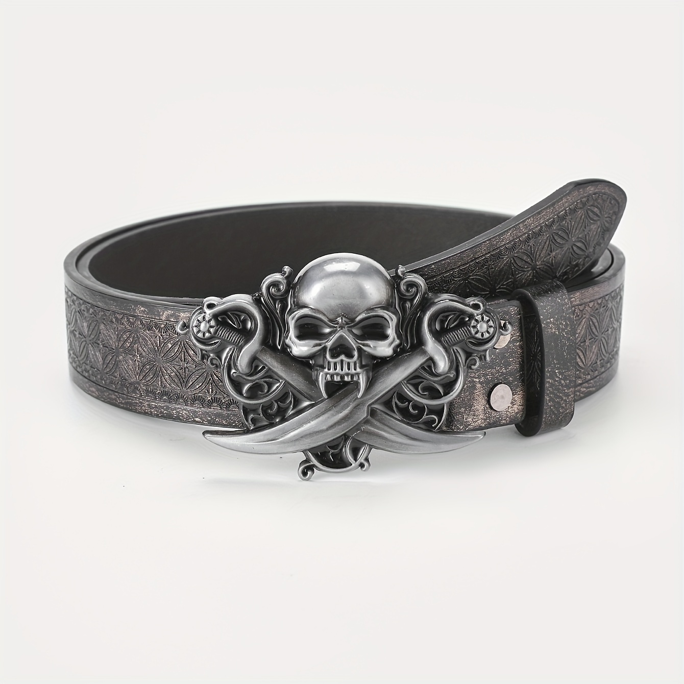 Mens Belt Fashion Skull Buckle Belt For Outdoor Party Holiday
