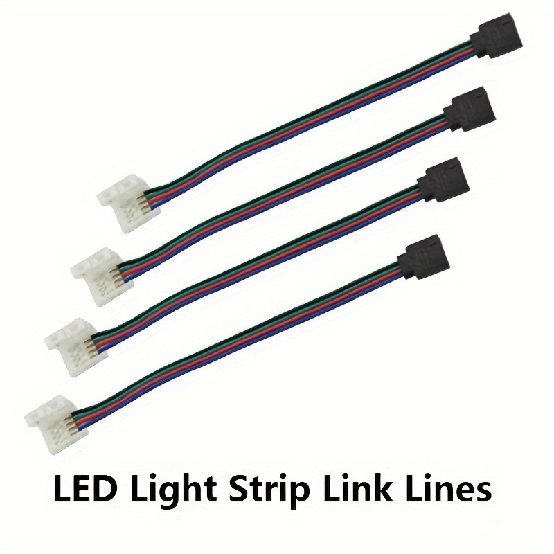 4pcs 4 Pins Rgb Female Led Strip Without Welding Connector Clamp Cable Led  Tape Extension Cord 3528 5050 Rgb Led Strip Lights - Industrial &  Commercial - Temu