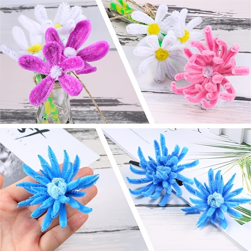 1 Set Pipe Cleaners Crafts Flexible Bendable Wire Chenille Stems DIY Tulip  Bouquet Making Kit Kids Girl DIY Flower Art Project