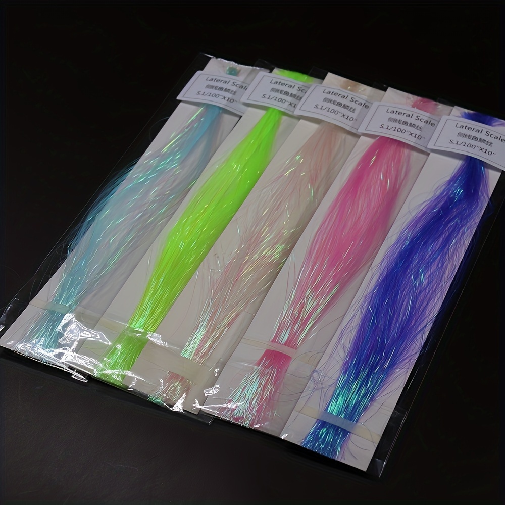 ICERIO 1pack 0.2mm Rainbow Fish Skin Flash Strands Fly Tying Materials