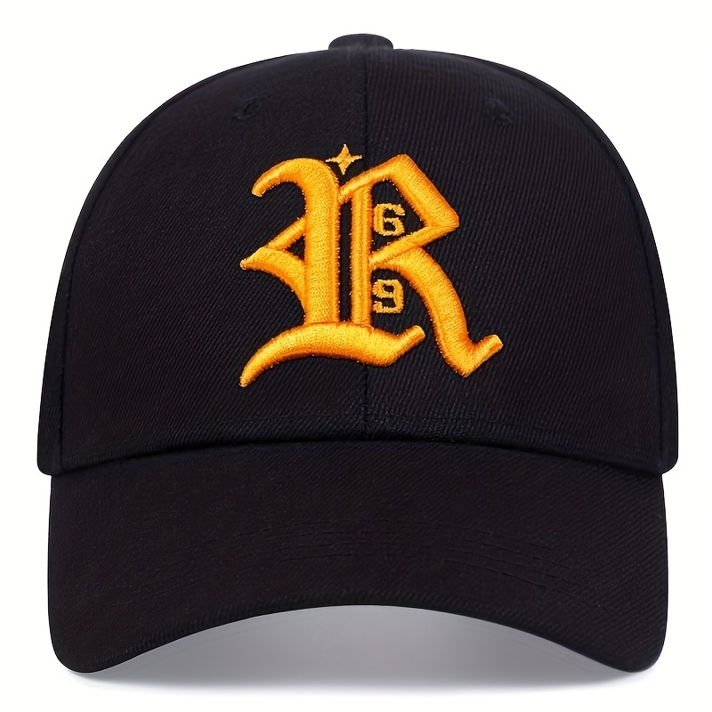 Gothic R Embroidery Baseball Hip Hop Unisex Sun Hat - Temu