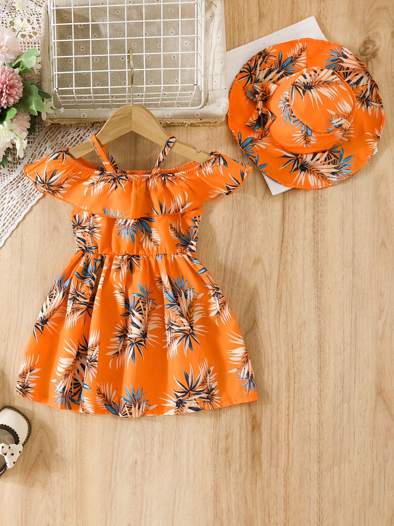 Girls.dressessummer Baby Girl Beach Dress - Cotton Bow & Flower Princess  Dress Set