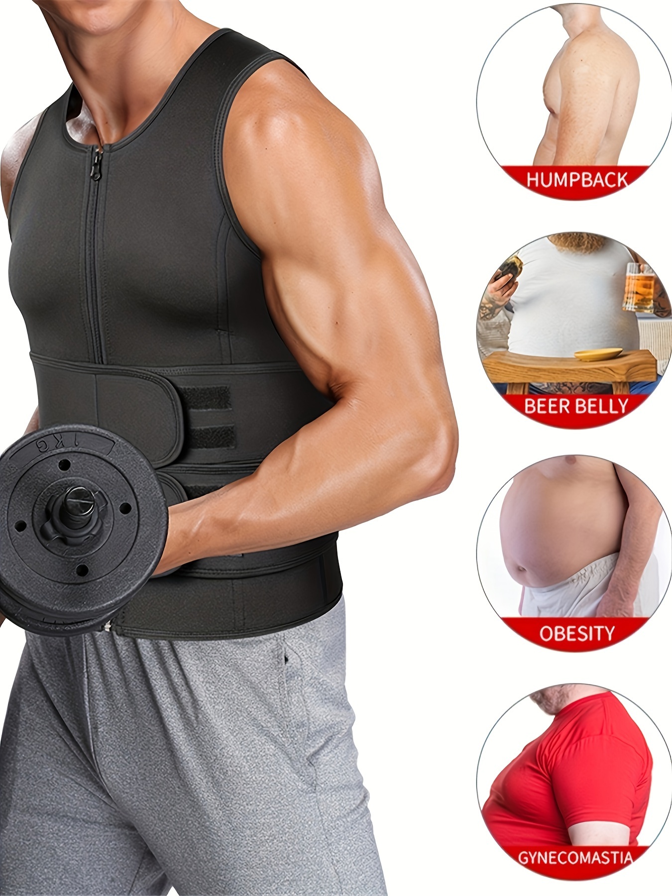 Cheap Mens Waist Trainer Sweat Vest for Weight Loss Body Shaper
