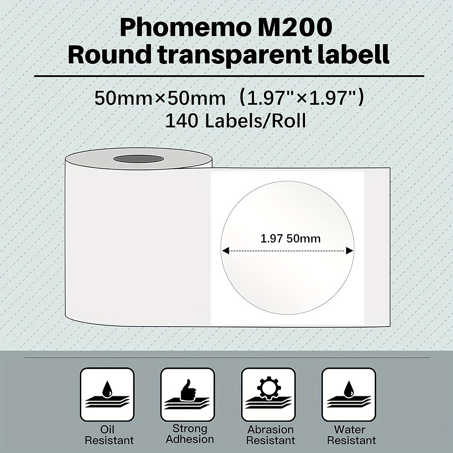 Phomemo M110 Étiquette Ronde Transparente, Papier Thermique Auto-Adhésif  Carré Blanc, Étiquette Thermique Phomemo Compatible Avec L'Imprimante  D'Étiqu