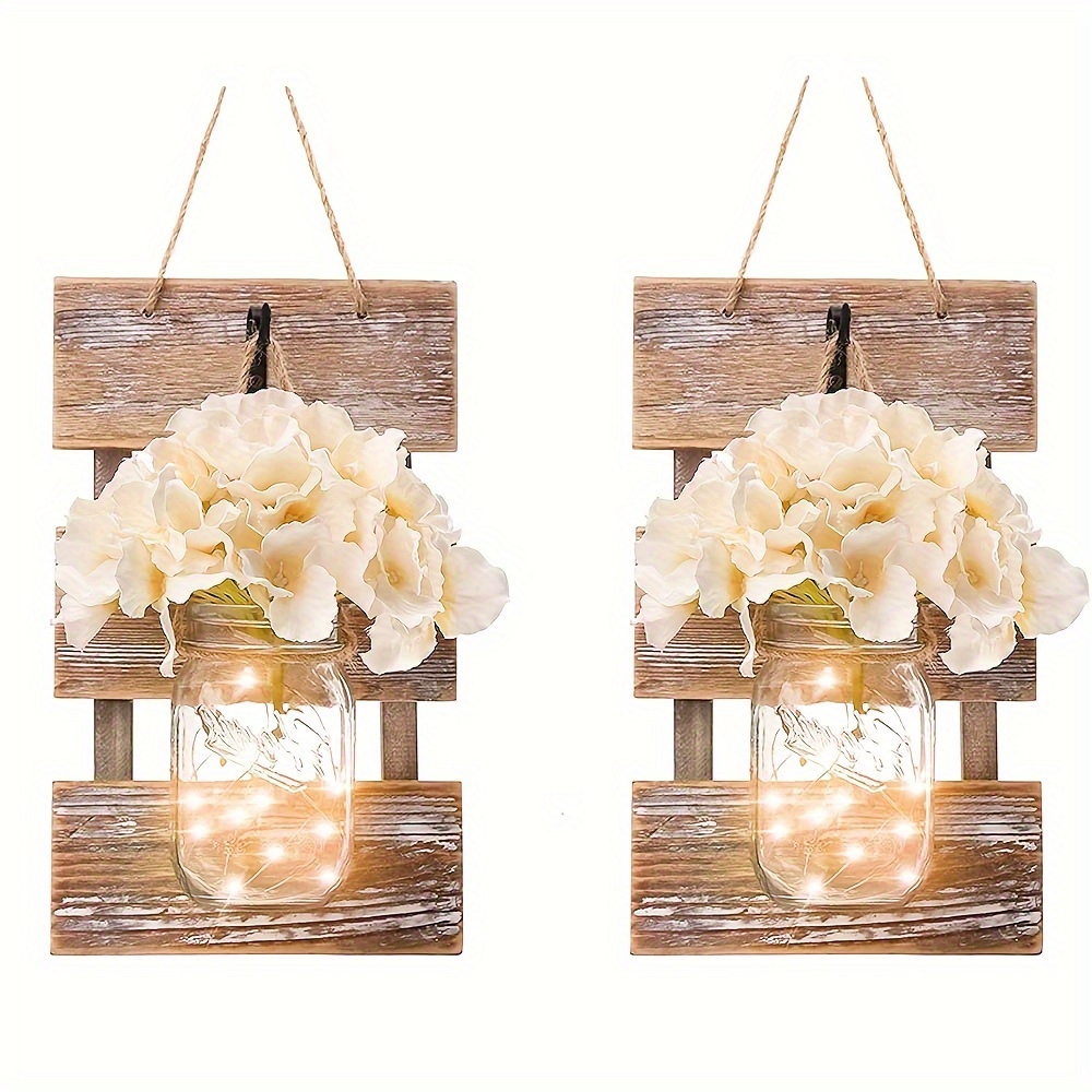 Rustic Hanging Mason Jar Creative Rope Net Dry Flower Glass - Temu