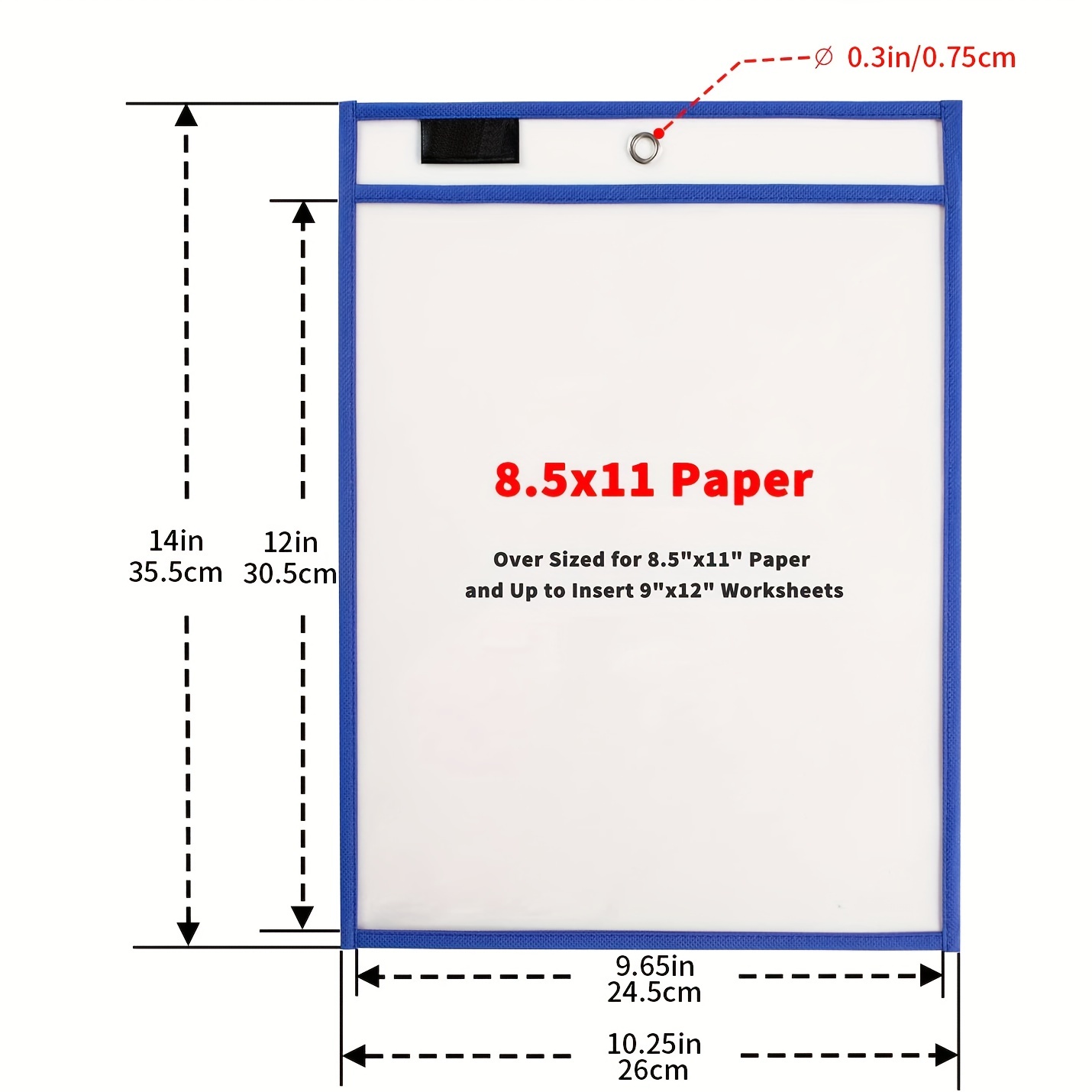 Dry Erase Pocket Sleeves With Tracing Practice Paper, 6 Pack