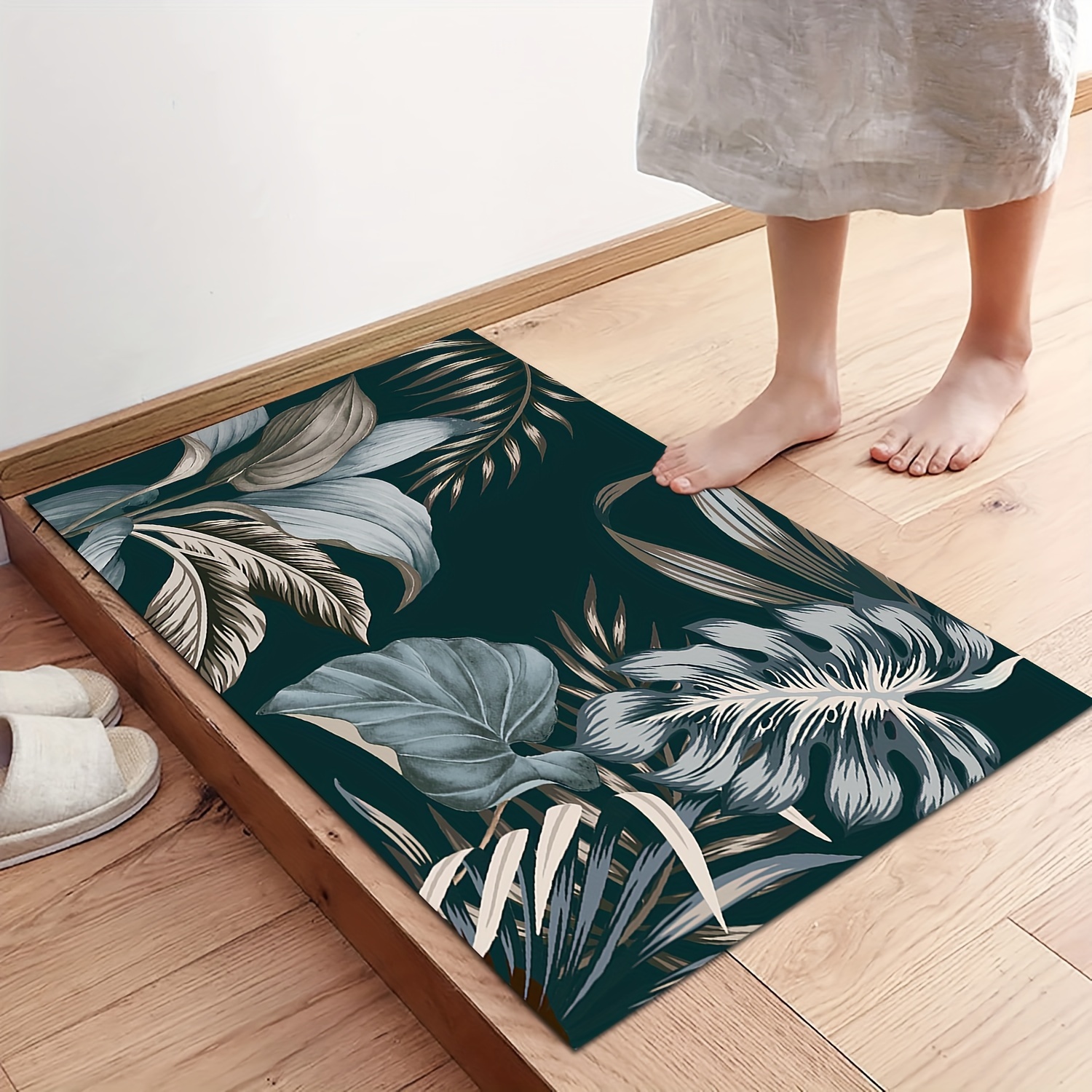 Tropics Palm Leaves Pattern Welcome Door Rug, Dirt Resistant Home Living  Room Entry Decorative Carpet, Indoor Outdoor Entrance Mat, Absorbent Bath  Mat, Suitable For Living Room Bedroom Bathroom Kitchen Balcony Patio Carpet  