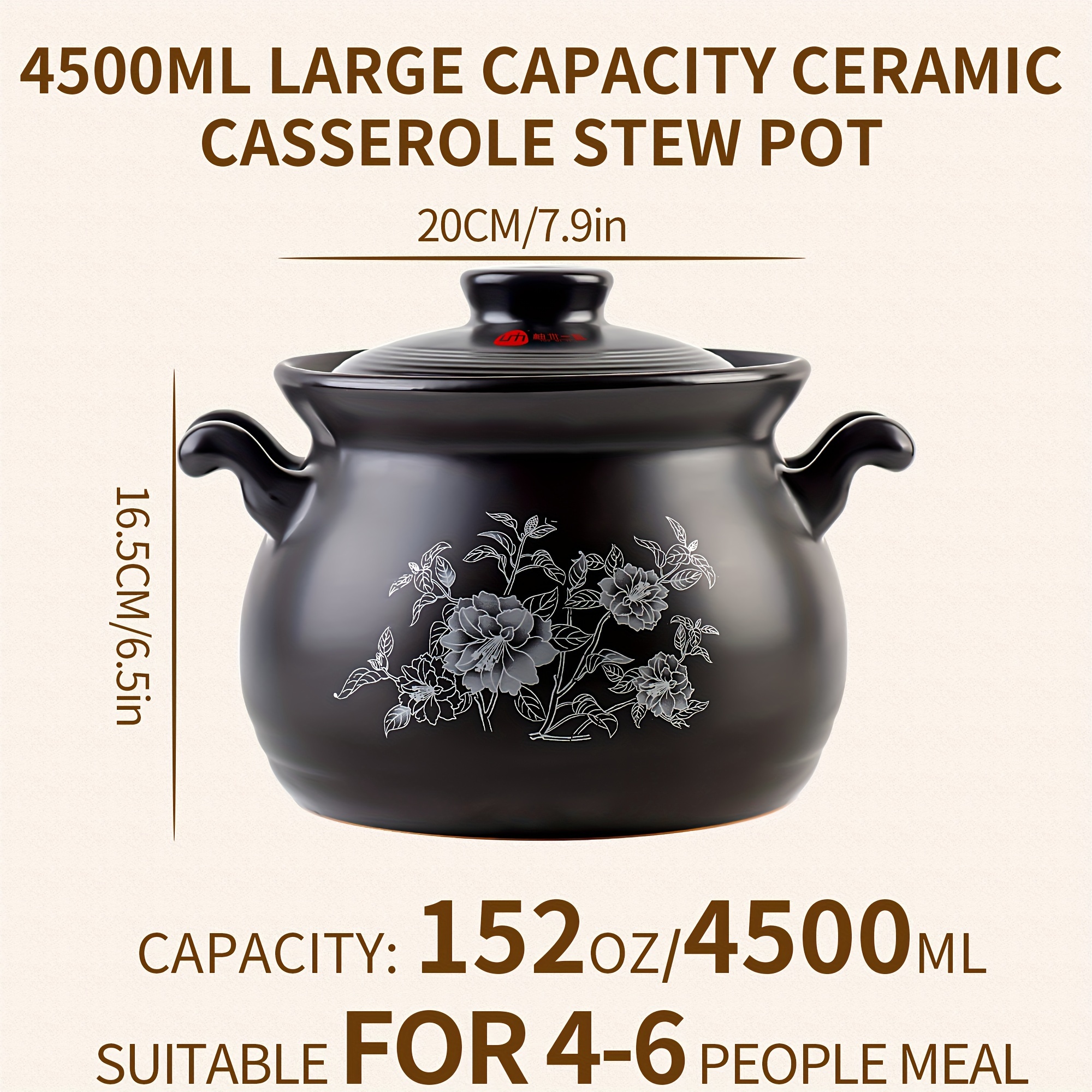 Ceramic Pot Cooking Clay Casserole Kitchen Cookware Stew Pot - Temu