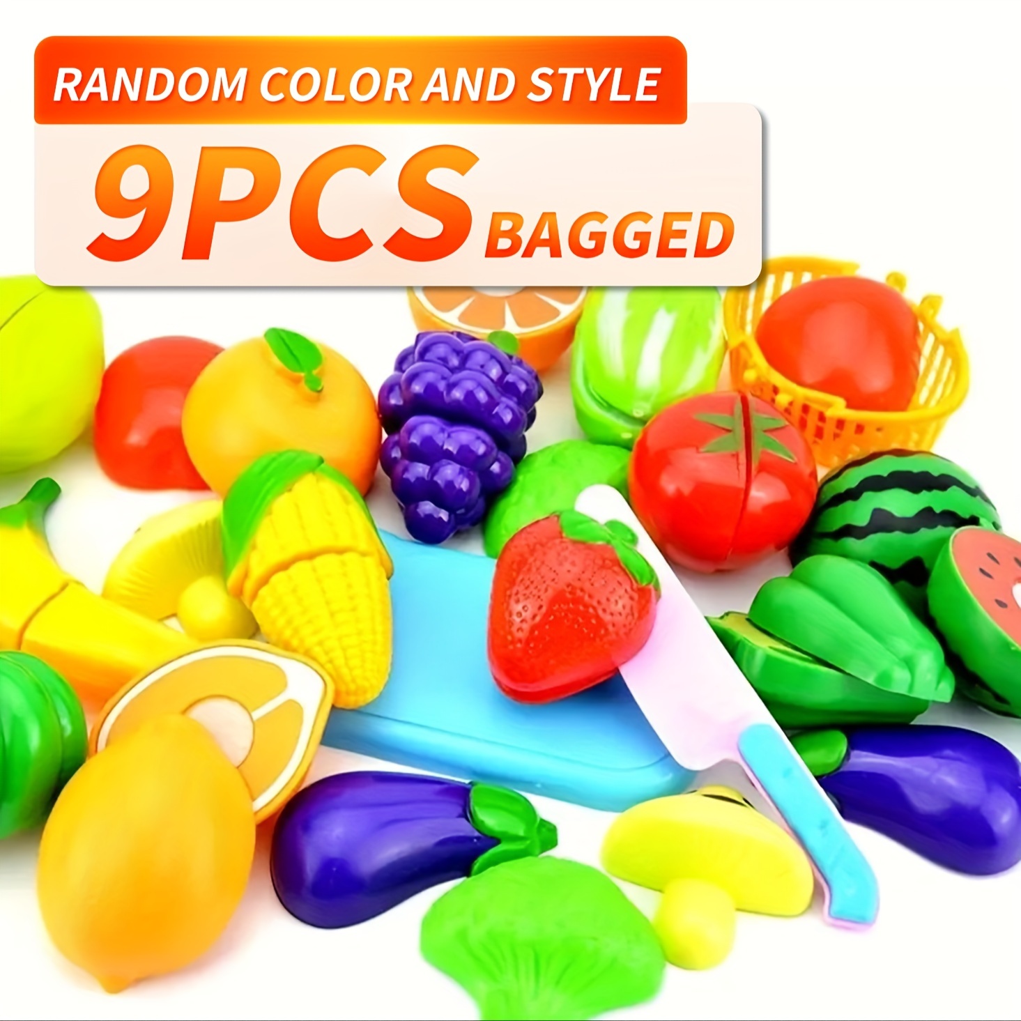 1set Children's Toy Fruits And Vegetable Cutting Set - Kitchen Play Set  With Play Foods, Boys & Girls