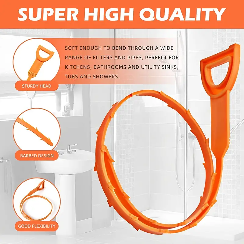 25 Drain Clog Remover - Unclog Your Shower, Kitchen Sink & Toilet With This  Powerful Snake Drain Cleaner Tool! - Temu