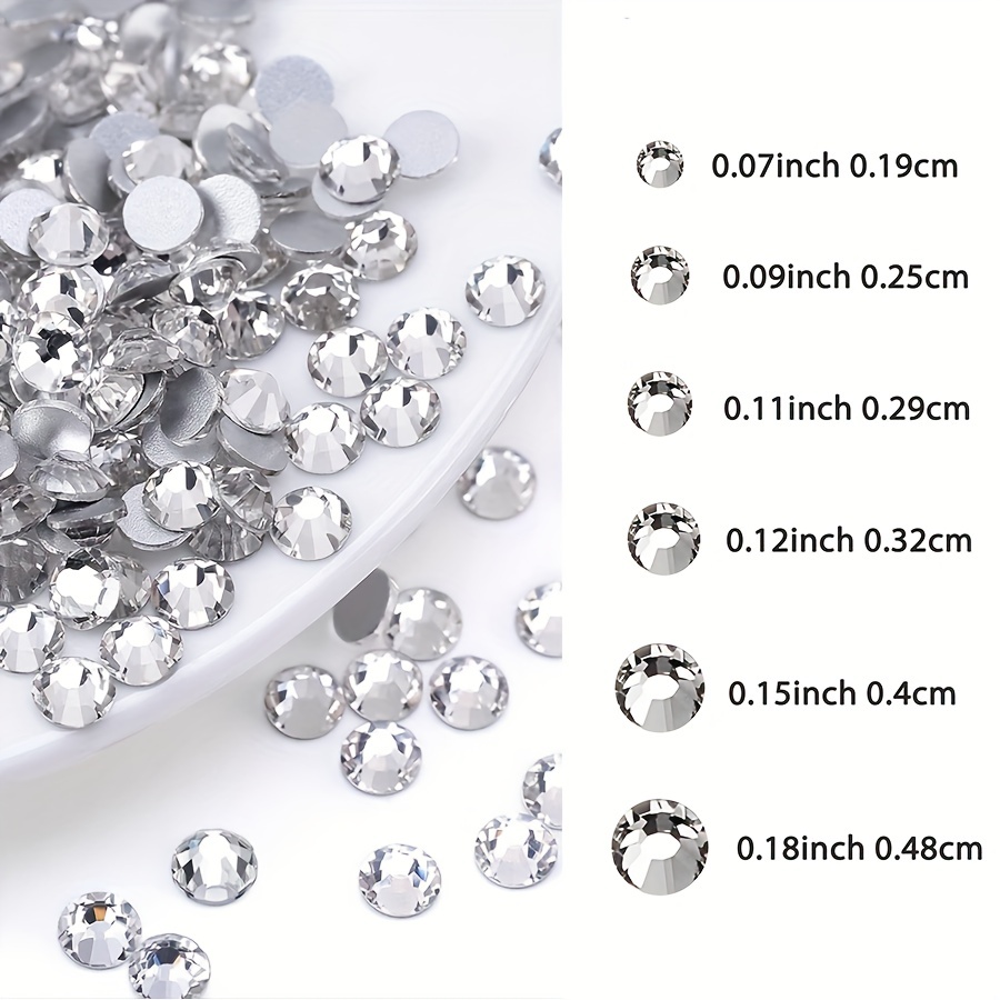50pcs 8mm/5mm Clear white round shape crystal glass pointback loose  rhinestones,diy/nail art/Clothing accessories