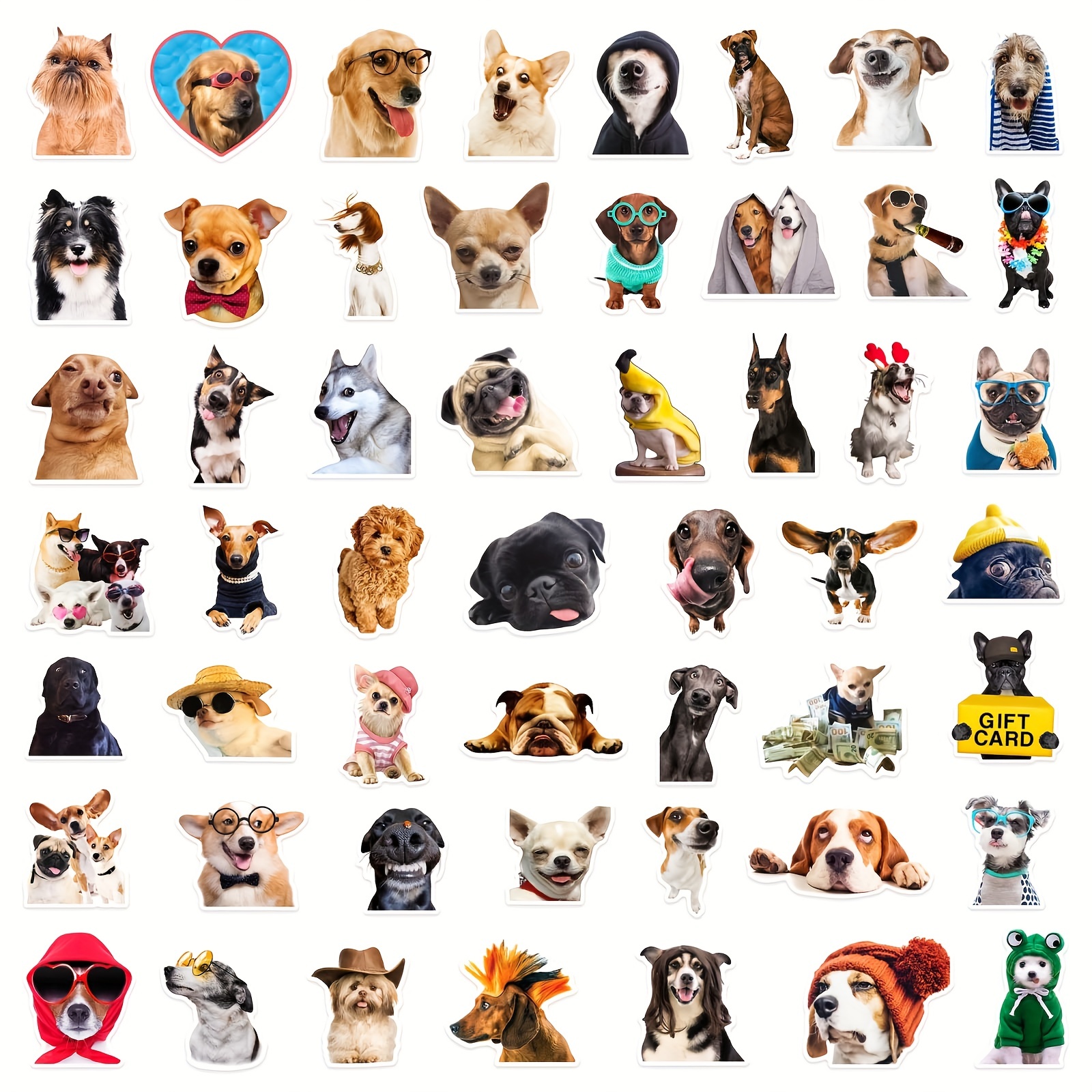  Dog Stickers for Water Bottles Dog Stickers for Kids Dogs Vinyl Sticker  Big Dog Stickers for Laptop(50 Pcs) : Toys & Games