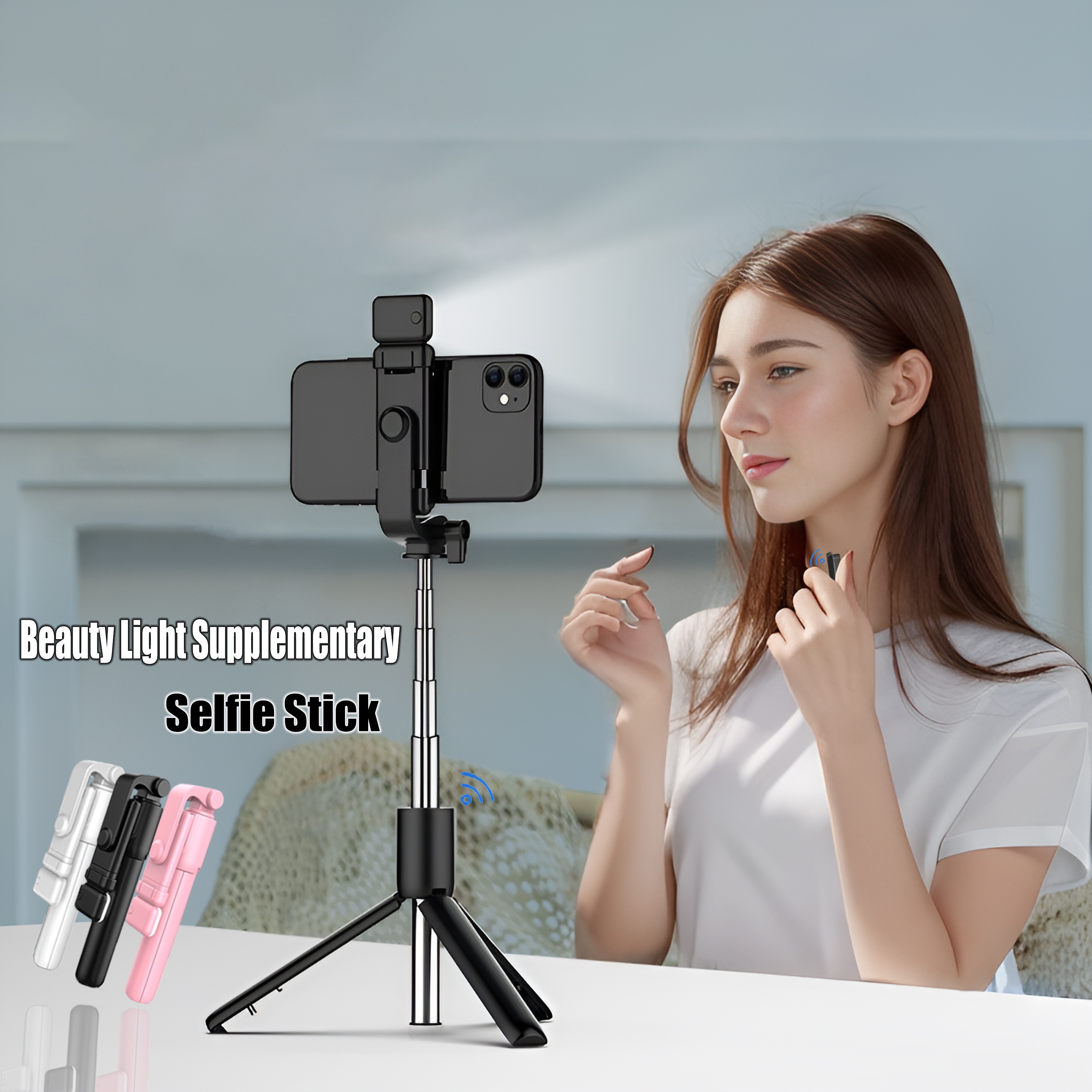 LED Selfie Ring Light avec trépied et support de téléphone avec  télécommande pour iPhone/Android/caméra d'action en direct, prise de vue,  Vlogs, compatible avec - Temu France