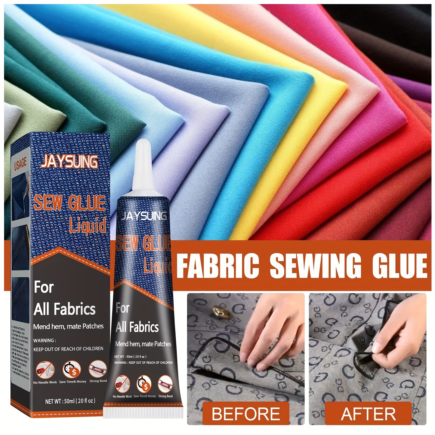 Fabric Sewing Glue Needle Thread Sewing Fabric Glue Clothes Sofa Car  Cushion Adhesive