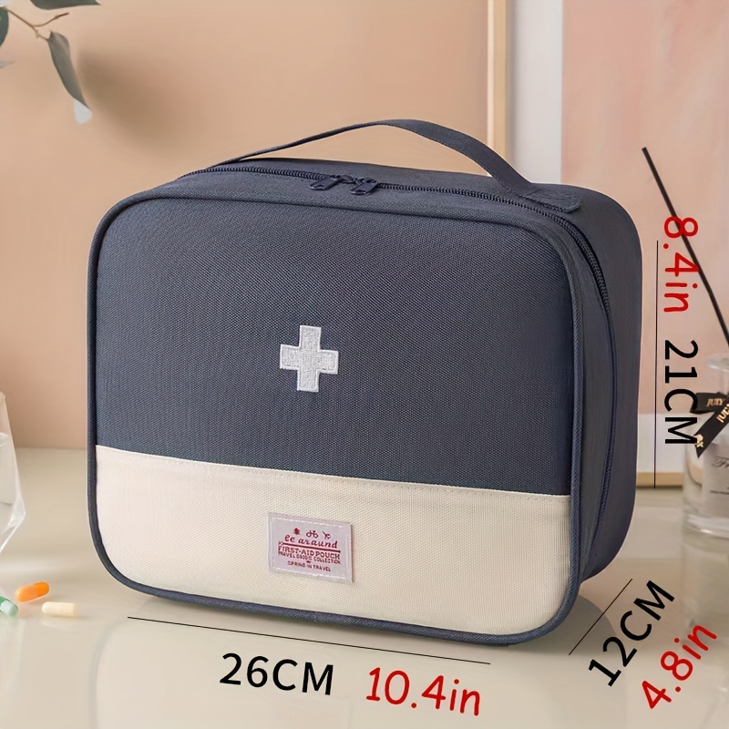 1pc Embroidered Detail Medicine Storage Bag Portable First Aid Kit