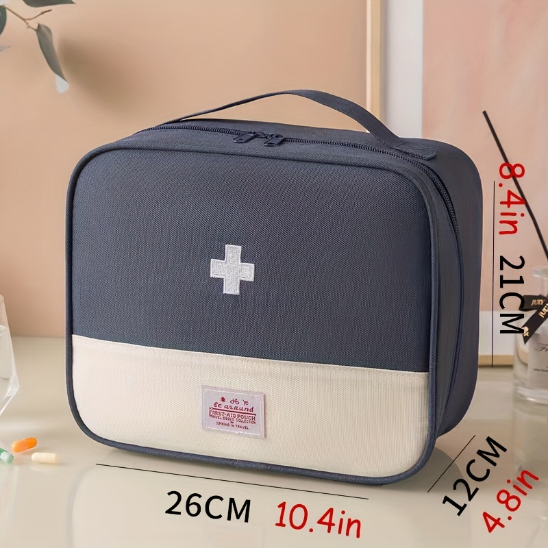 Embroidered Detail Medicine Storage Bag, Portable Storage Bag For