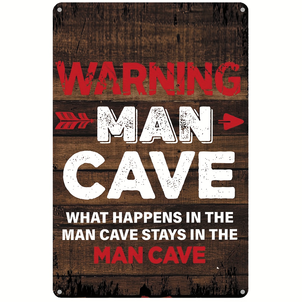 ALREAR Man Cave Sings and Decor, 12x8 Inches Aluminum Metal Wall Sign for  Bars, Cafes Pubs, Garage, Gifts for Men, Dad, Son