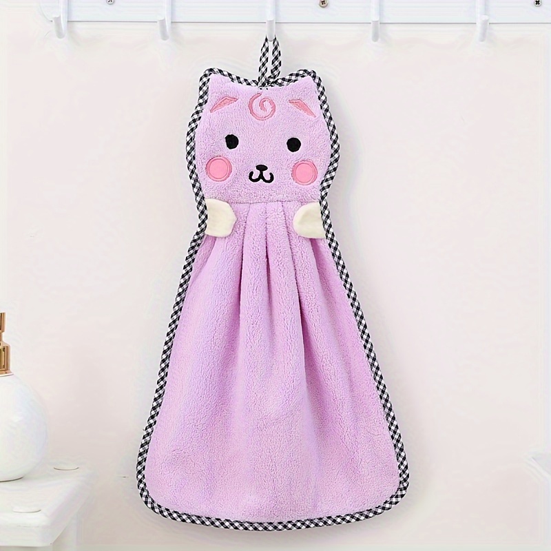 TEMU Coral Fingertip Towel With Lanyard, 1pc, In Pink And Multiple Colors, Absorbent