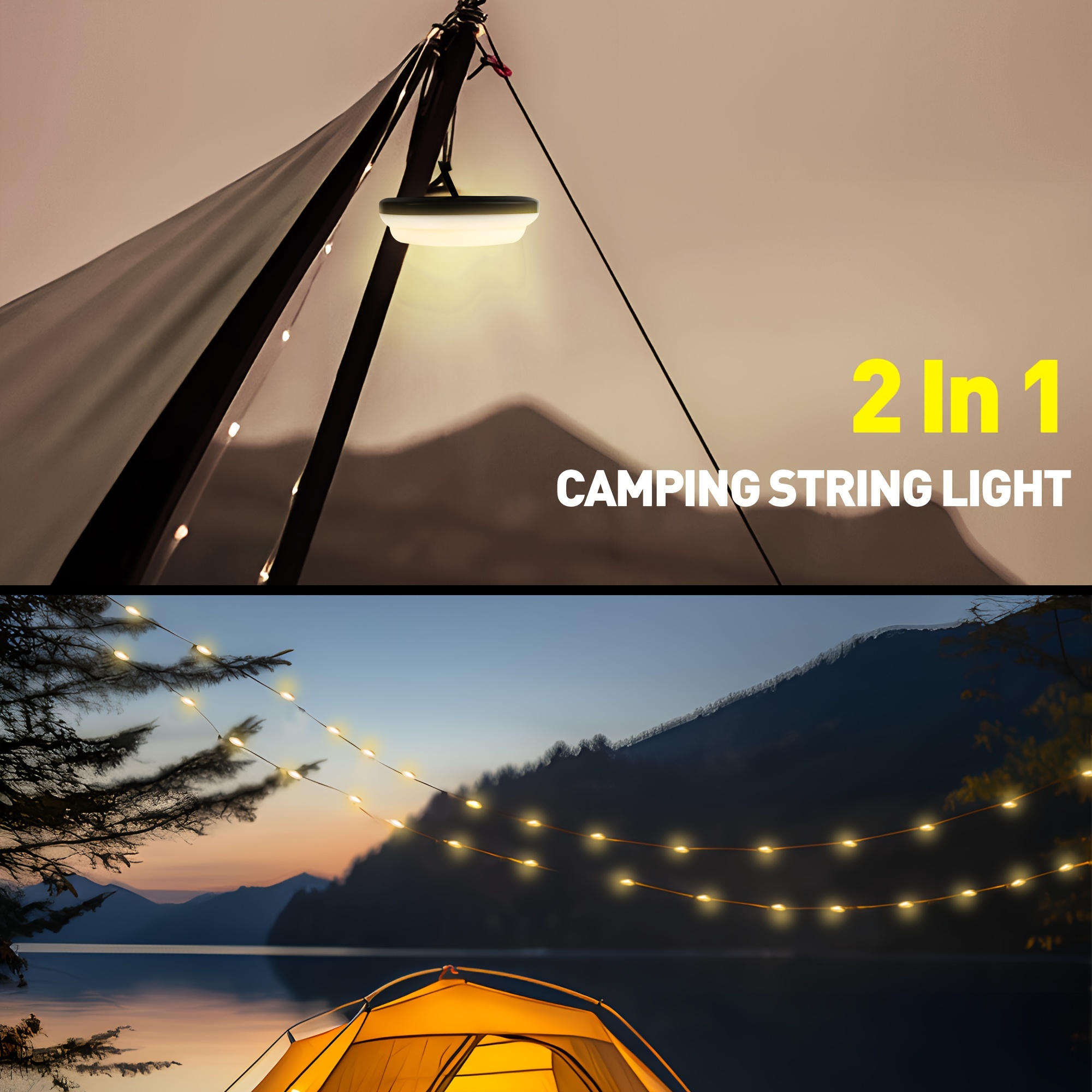 1pc Retractable Camping String Light Multifunctional Portable