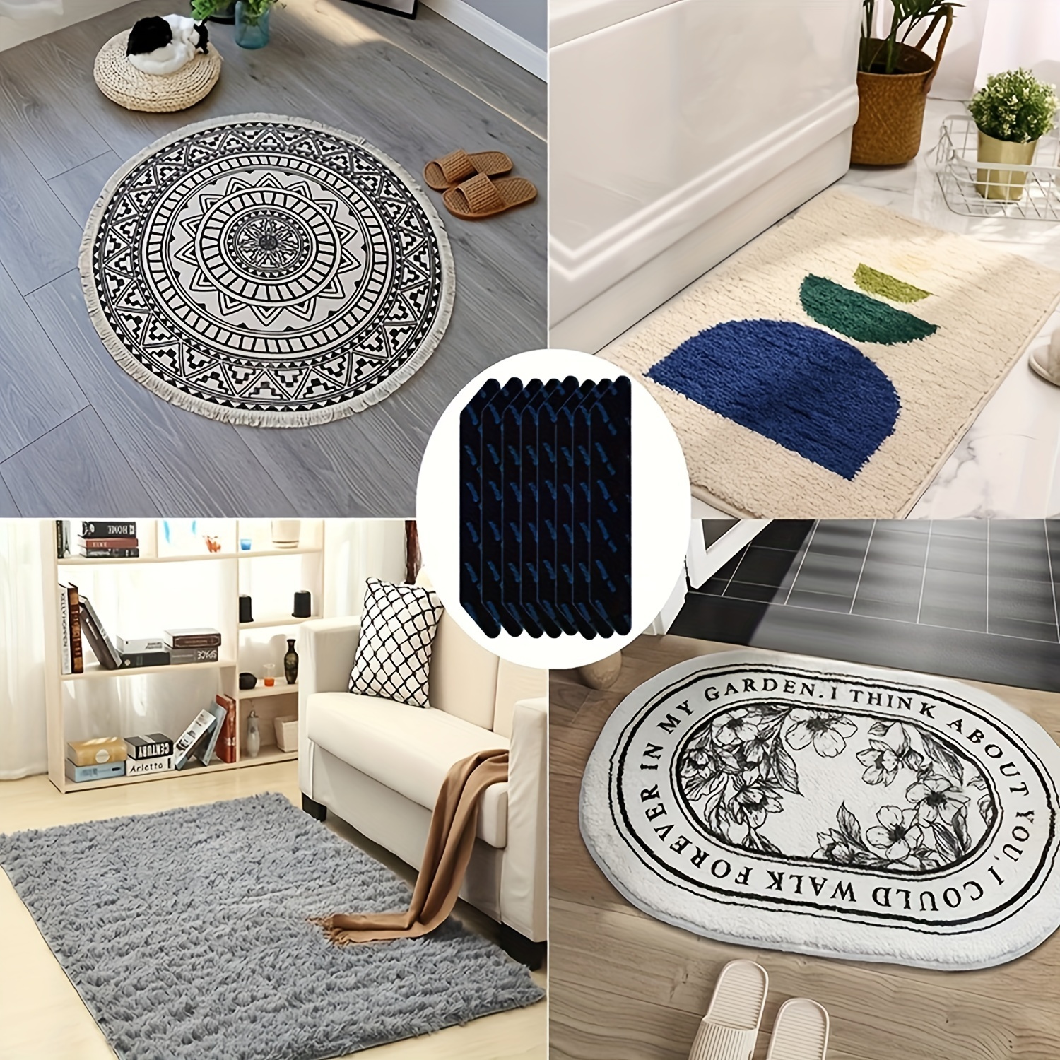 Rug Grippers With Super Stickiness- Anti Curling Carpet Tape Non-slip Area  Keeps Your Rug In And Makes Corners Flat For Corners And Edges Renewable -  Temu