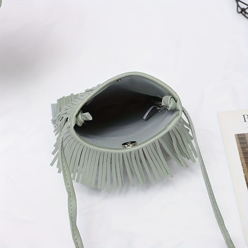 Women's Small Fringe Bucket Bag