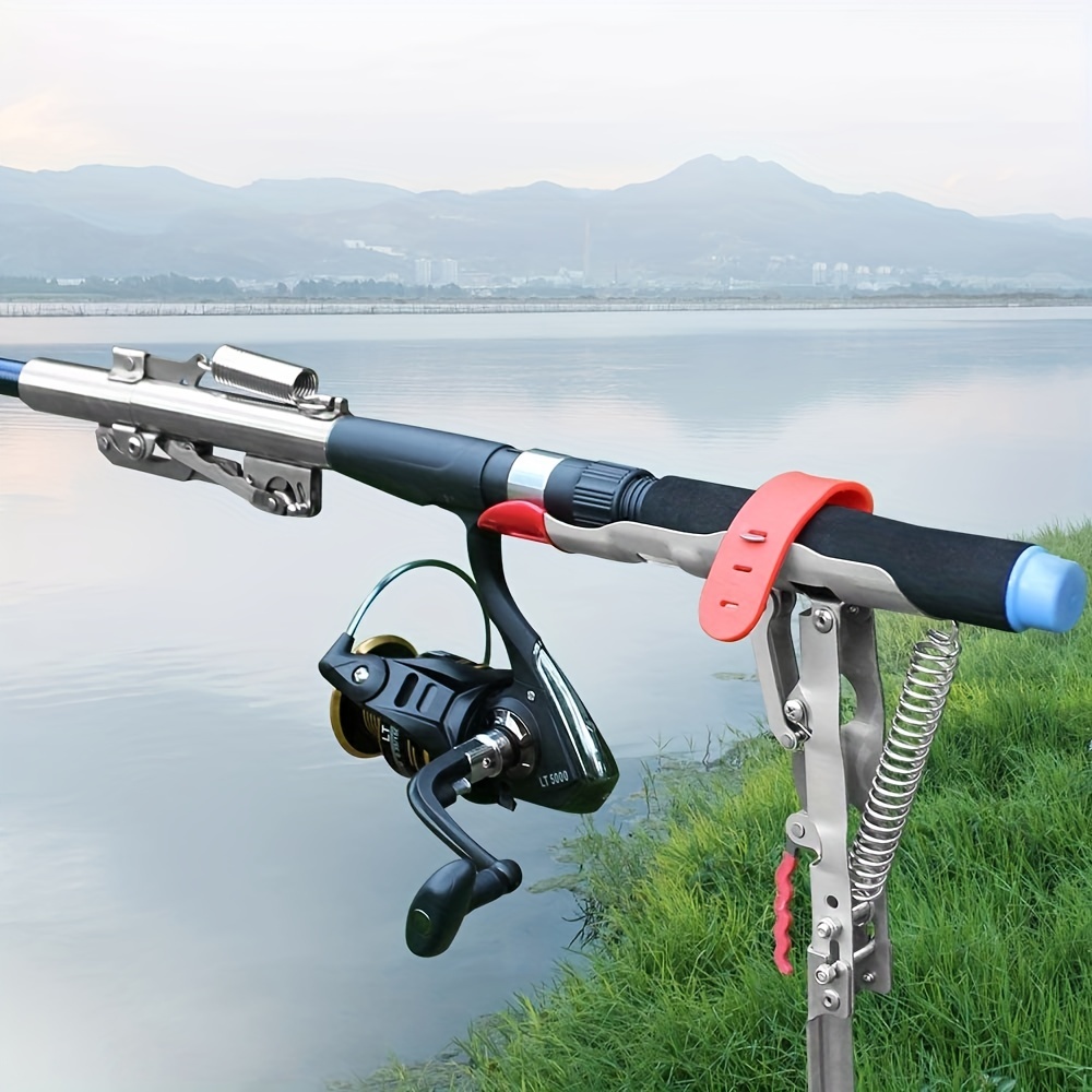 Automatic Fishing Rod Spring Holder Stainless Steel Ground - Temu Canada