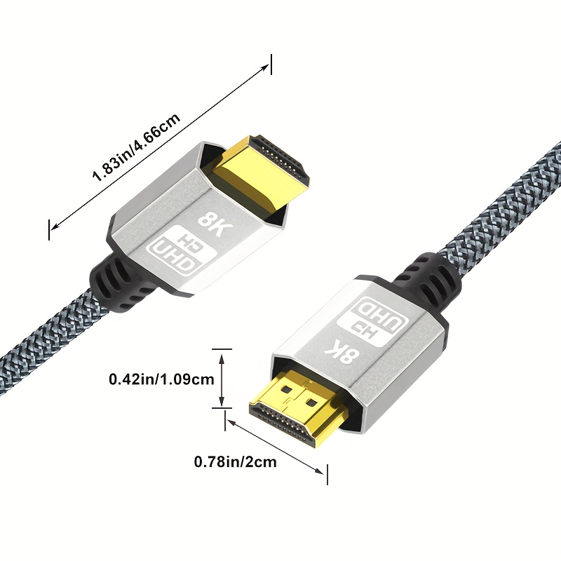 I Zclive Conector De Alta Velocidad 8K Para Cable HDMI 2.1, Conector HDMI  8K@60HZ Y 4K@120HZ Para Cable, Conector Para HDMI Macho A Conector Para HDMI