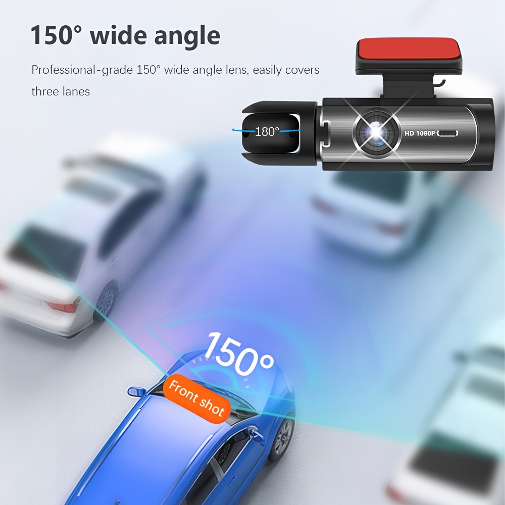 onn. Dual Dash Cam with Ultra-Wide Angle Lens, 3 LCD Screen, Front 10