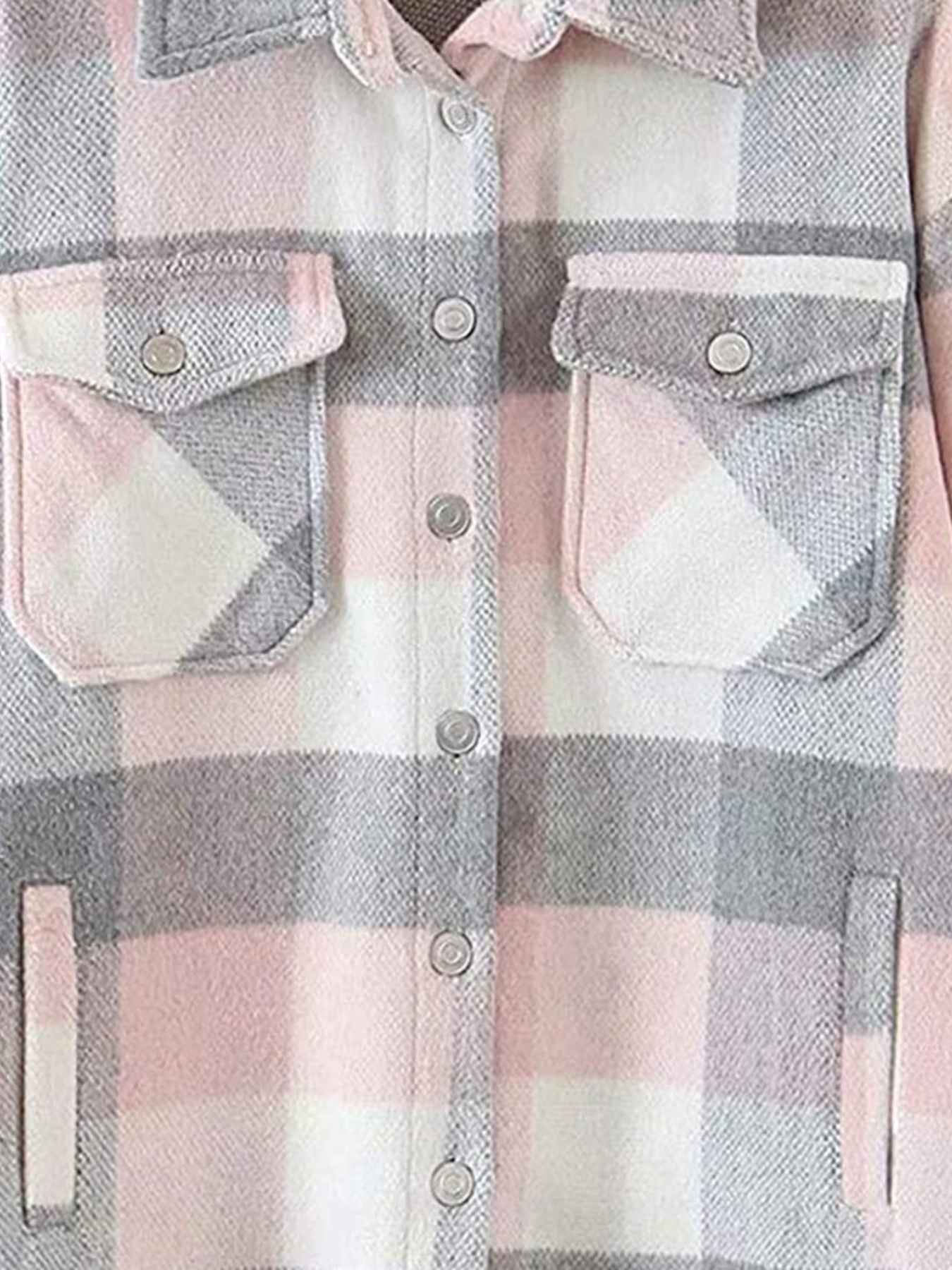 Pink Jacket - Plaid Jacket - Plaid Shacket - Button Down Shacket