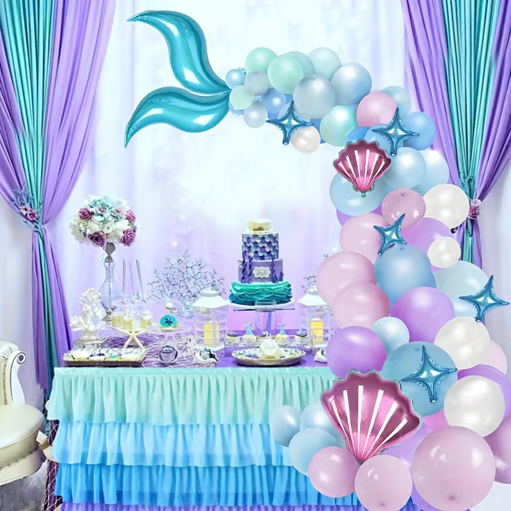 Mermaid Balloon Garland Arch Kit Ocean Theme Party Decor - Temu