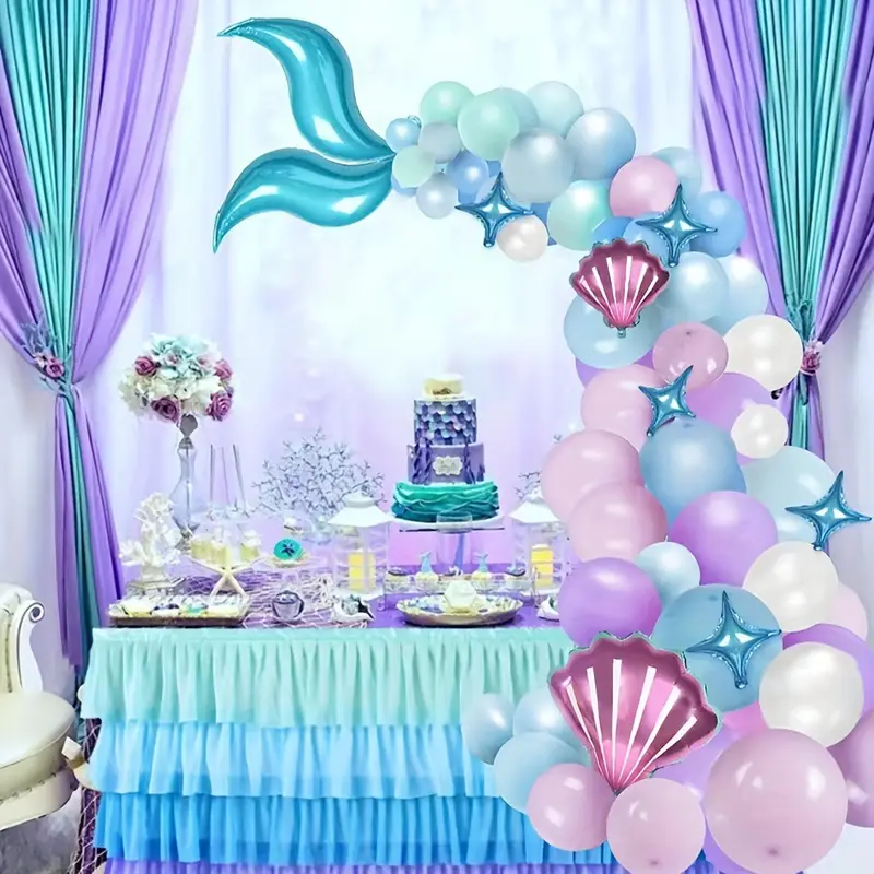Mermaid Balloon Garland Arch Kit Ocean Theme Party Decor - Temu