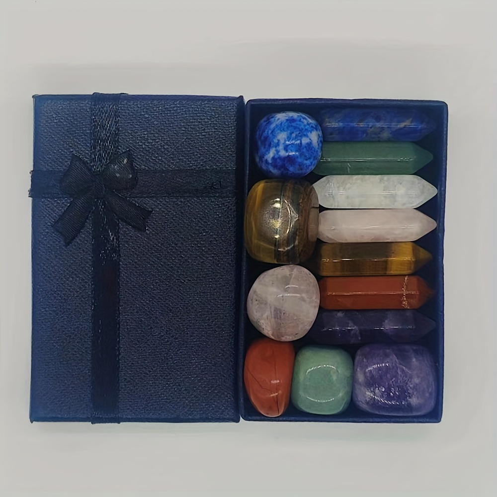 Natural Crystal Hexagonal Column Yoga Stone Decoration Set