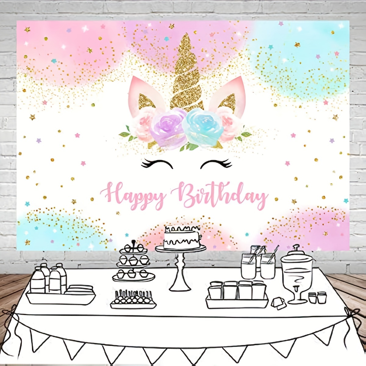 Birthday Banner Girl's Birthday Party Decoration Small - Temu