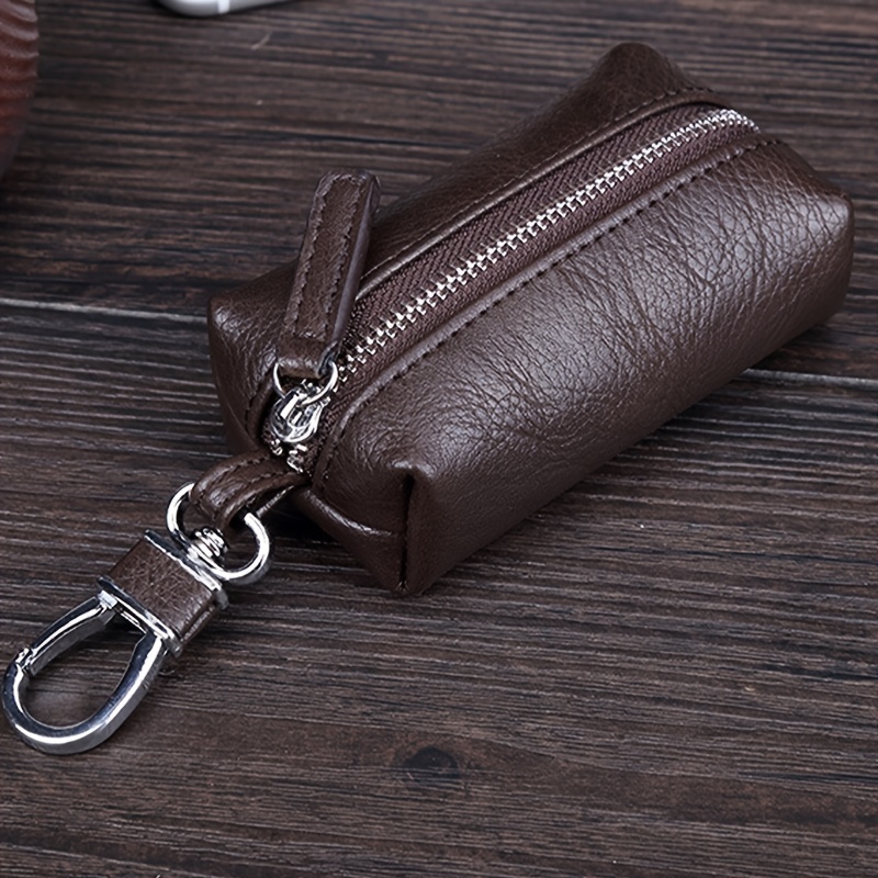 Genuine Leather Coin Purse Keychain, Professional Pouch Accessories for  Men, Small Round Coin Holder Pouch as Wallet, Change Purse, EDC  Pouches(Brown)