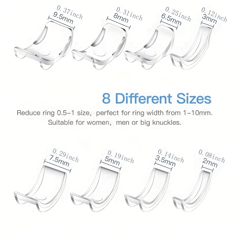 8Pcs Silicone Invisible Ring Size Adjuster for Ring Size Reducer