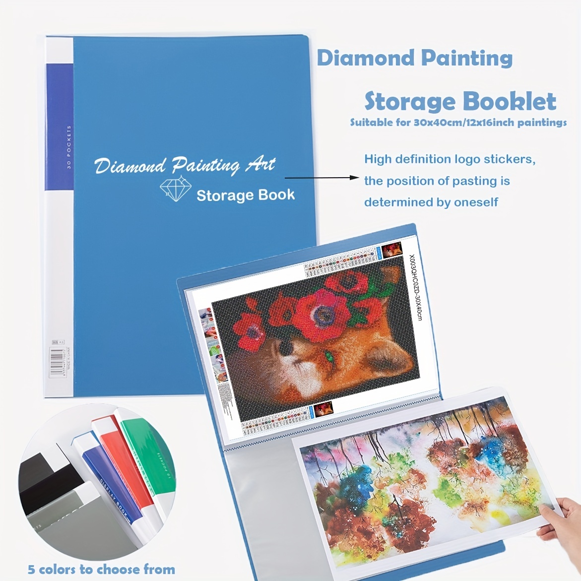 30pages A3 Artificial Diamond Painting Storage Book - Temu