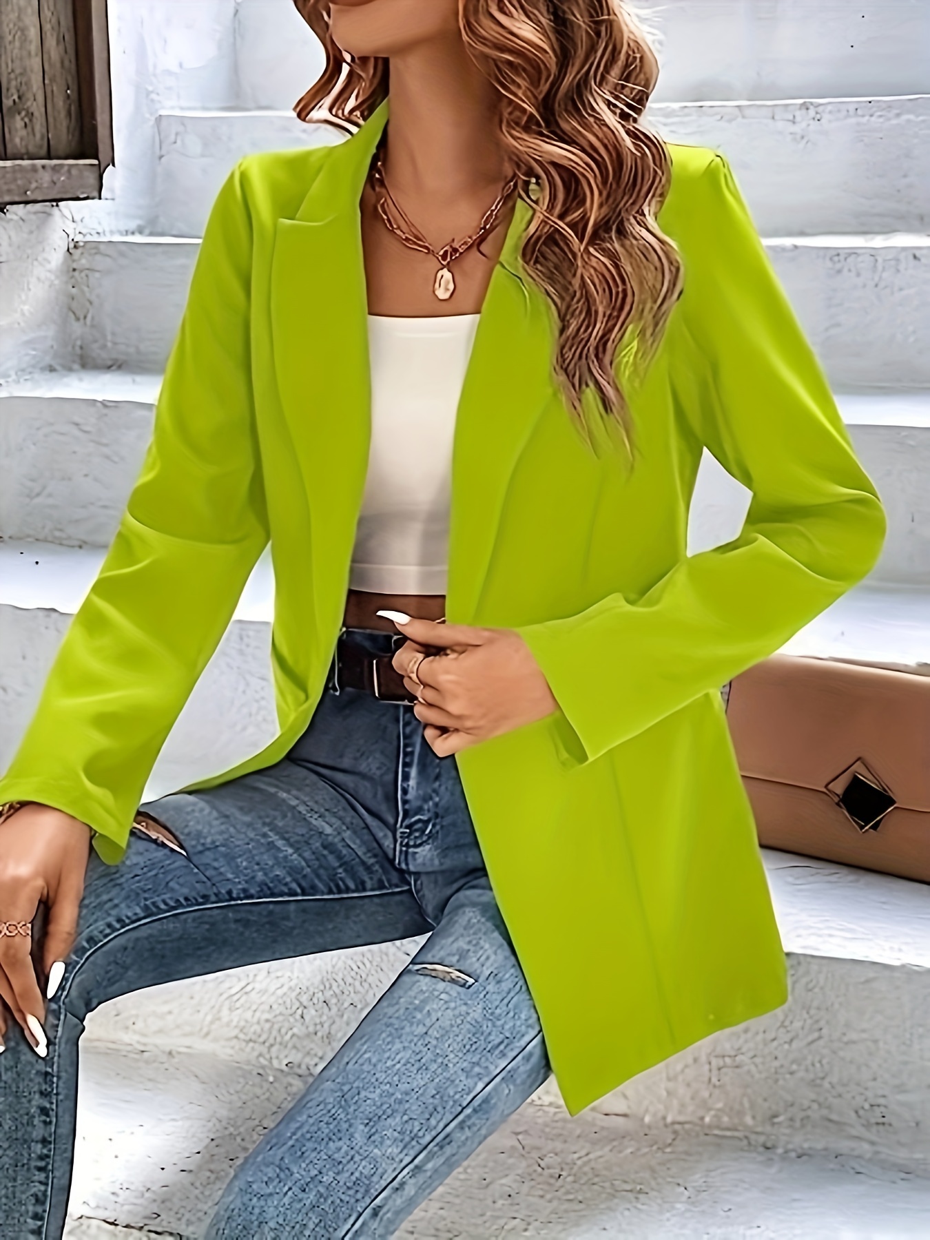 Lime green hotsell plus size blazer