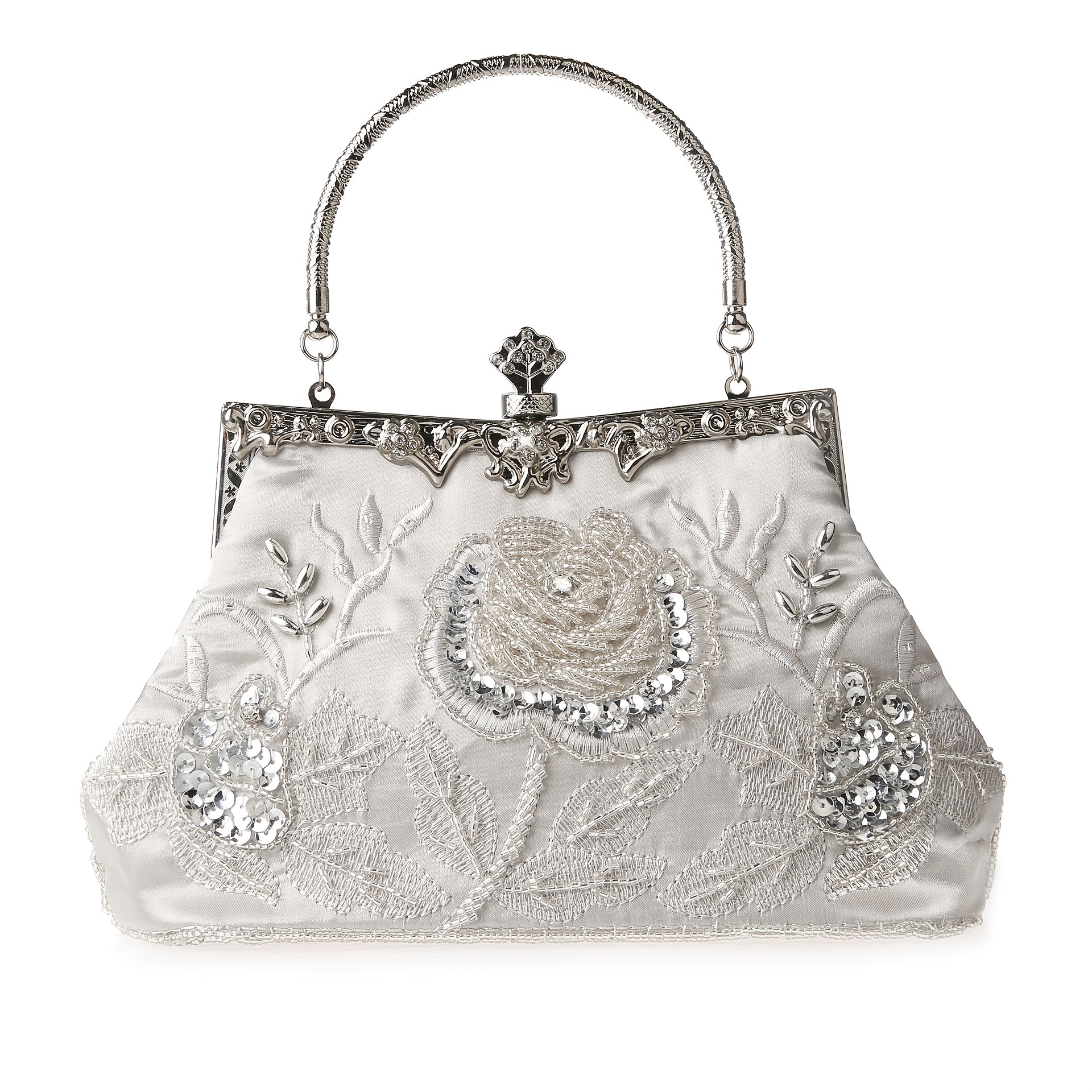 Vintage Clutch Bag Beaded Evening Handbag Bridal Party Wedding Purse - Photo 1