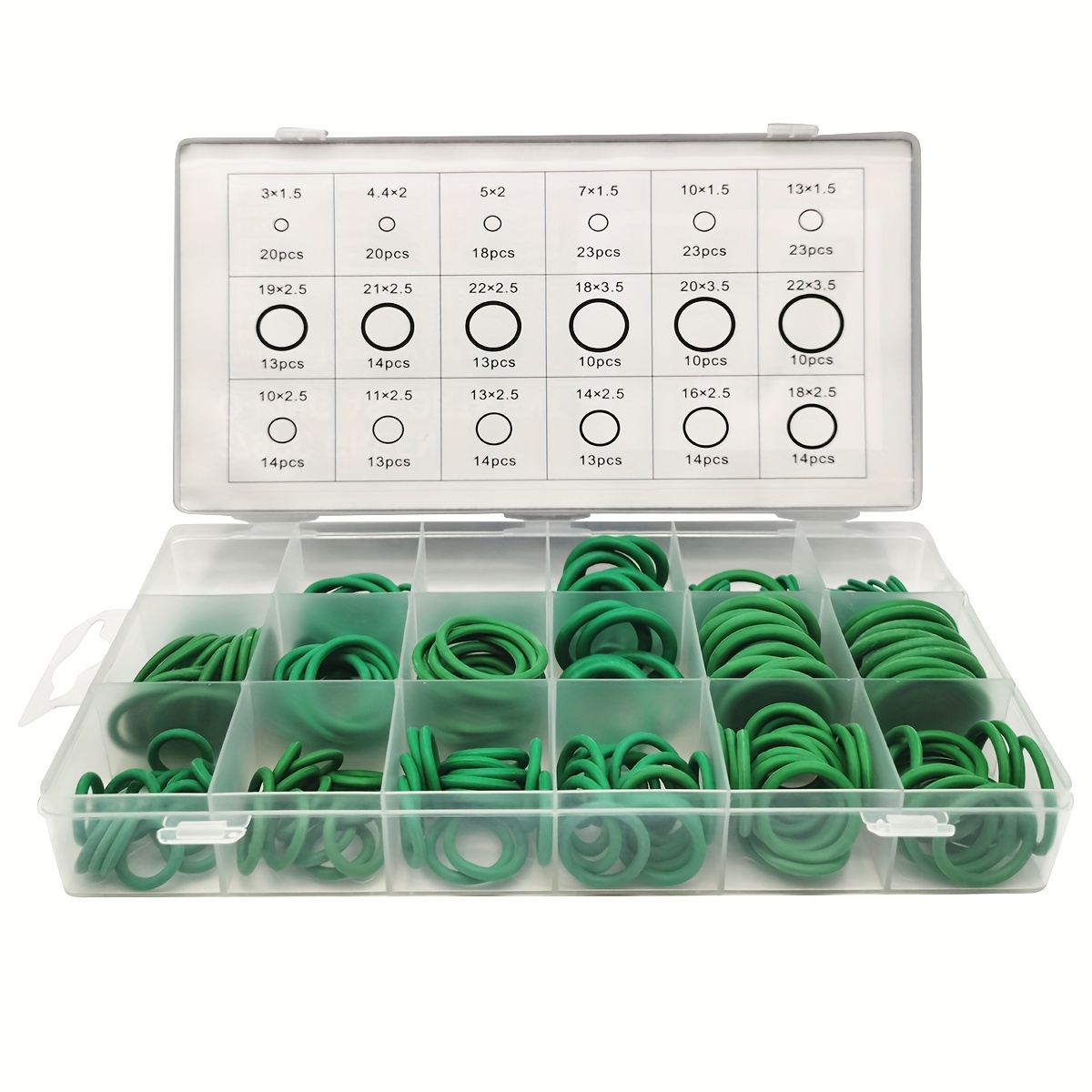 279pcs Kit 18 Sizes Rubber O Ring Assortment Set Hydraulic