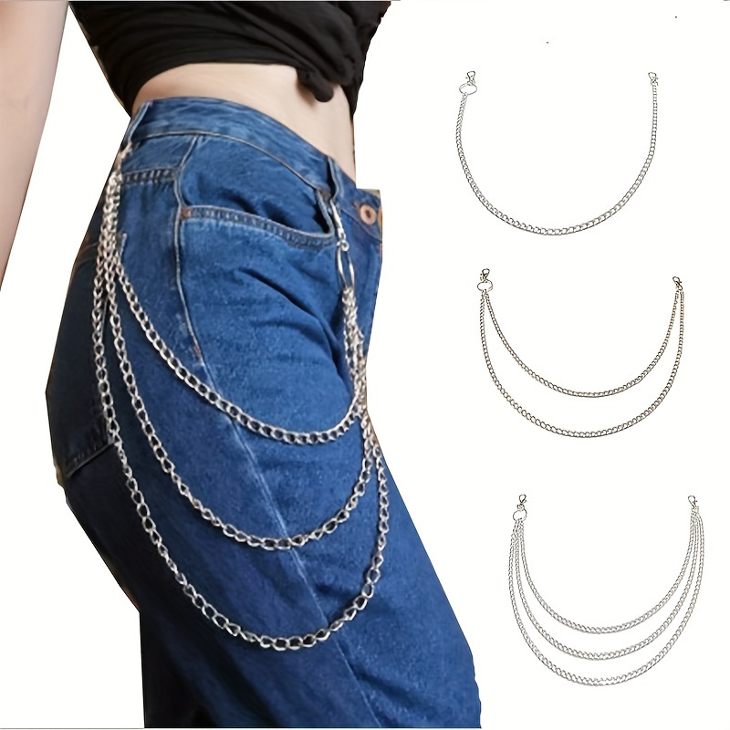 Multi layer Rivet Pant Chain Street Metal Trouser Key Chain - Temu